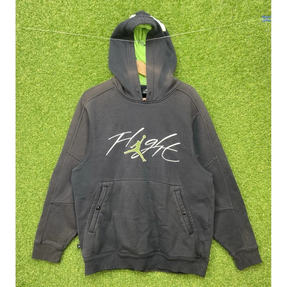 Jordan Hoodie Mens Medium 23 Graphic Jumpman Logo Sportswear Black Y2K